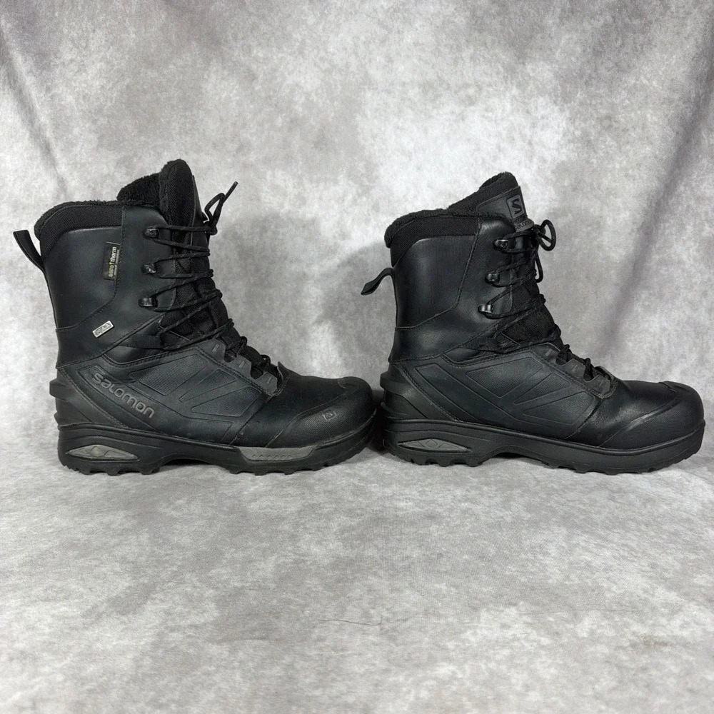 Salomon Tundra Forces CSWP Waterproof Winter Boots Mens 12 Blk Aerotherm Snow